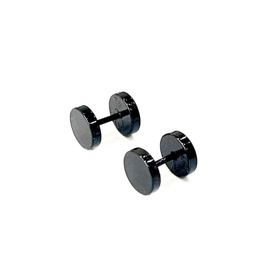 Black Barbell Dumbbell Stud.